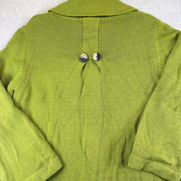 NWT WILLOW Womens XL Green Cardigan Button Up Spread Collar Soft Knit Duster - Picture 9 of 12